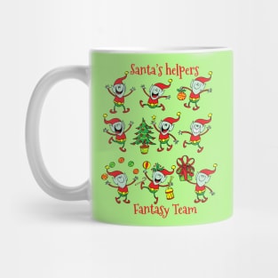 Santa's helpers fantasy team ready for Christmas Mug